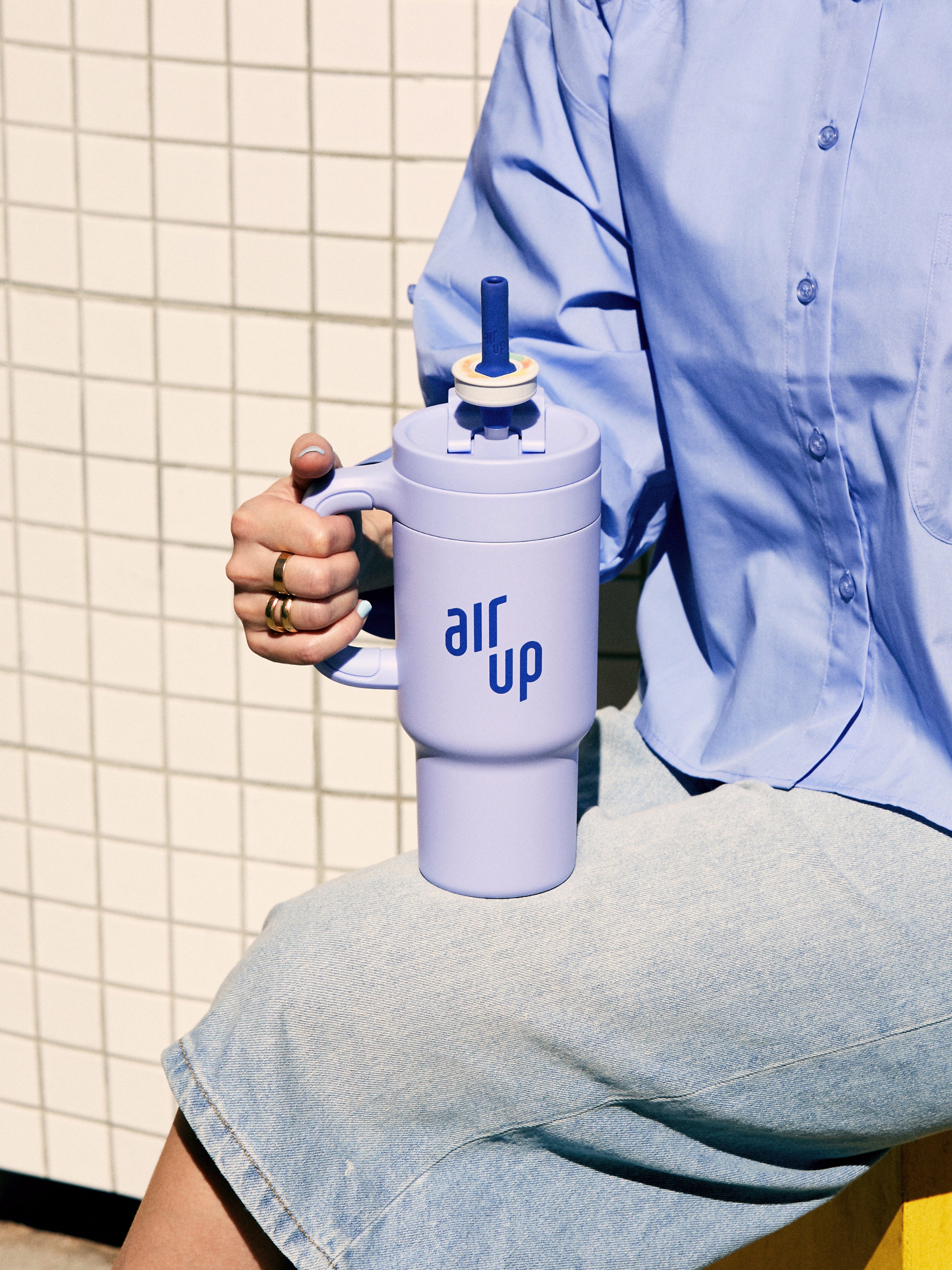 PDP - Bottle - Tumbler with handle 890ml - Blue Cornflower - 150000321 - Gallery 2